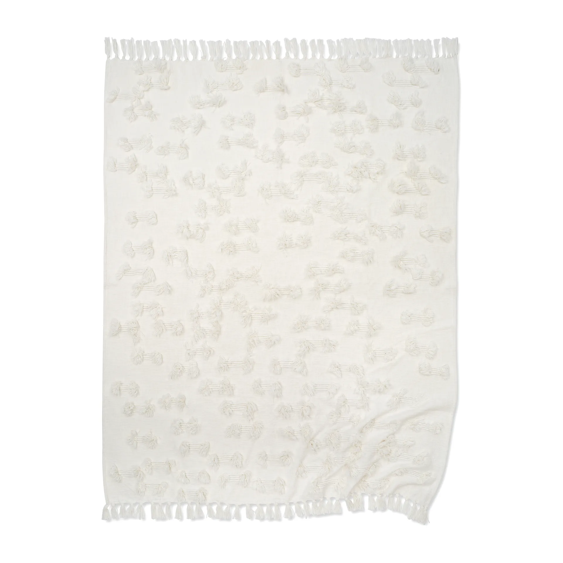 Rope bomuldsplaid 130x170 cm, White Classic Collection