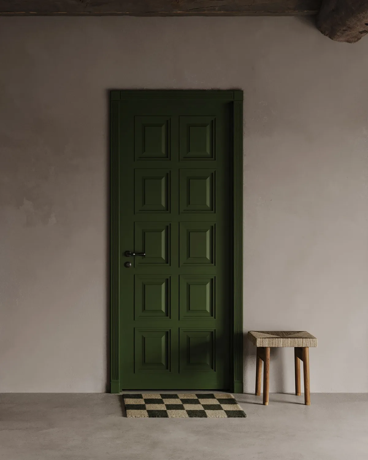 Square dørmåtte, Sort-natur, 60x90 cm Classic Collection