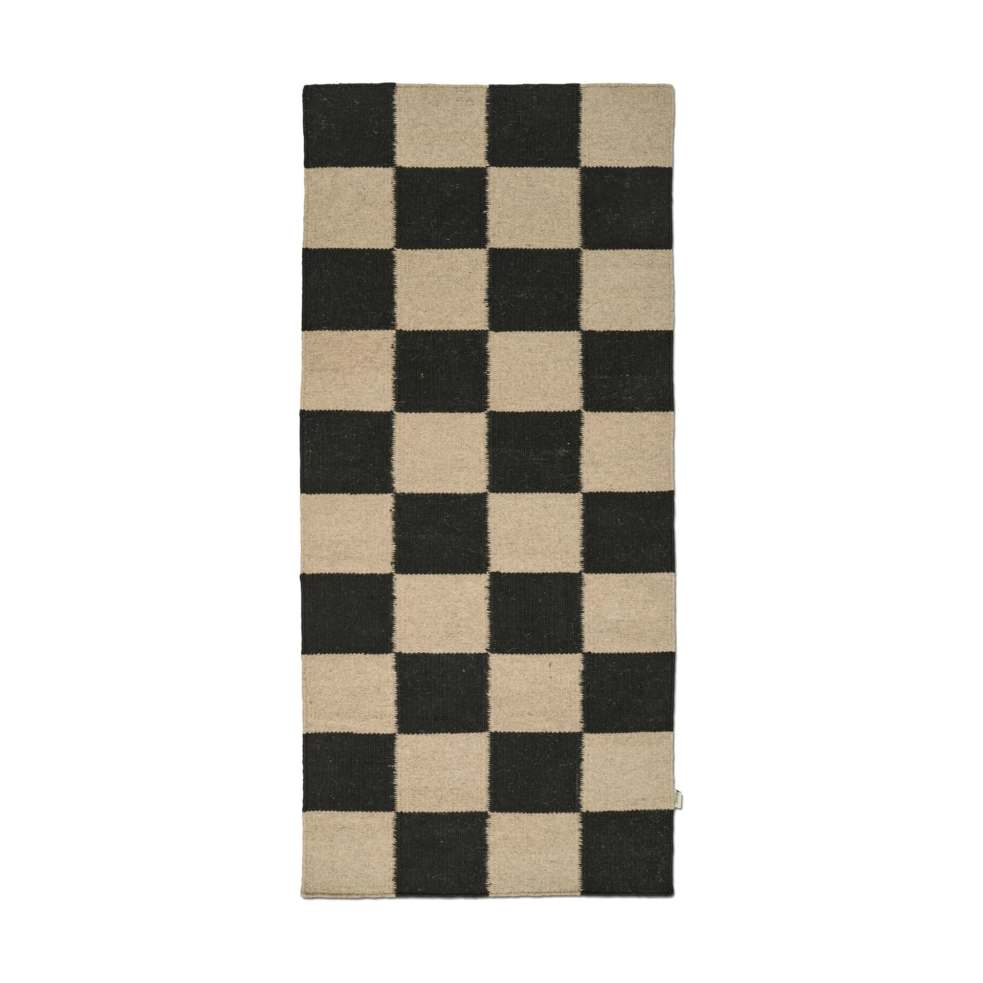Squares løber, Black-natural, 80x200 cm Classic Collection