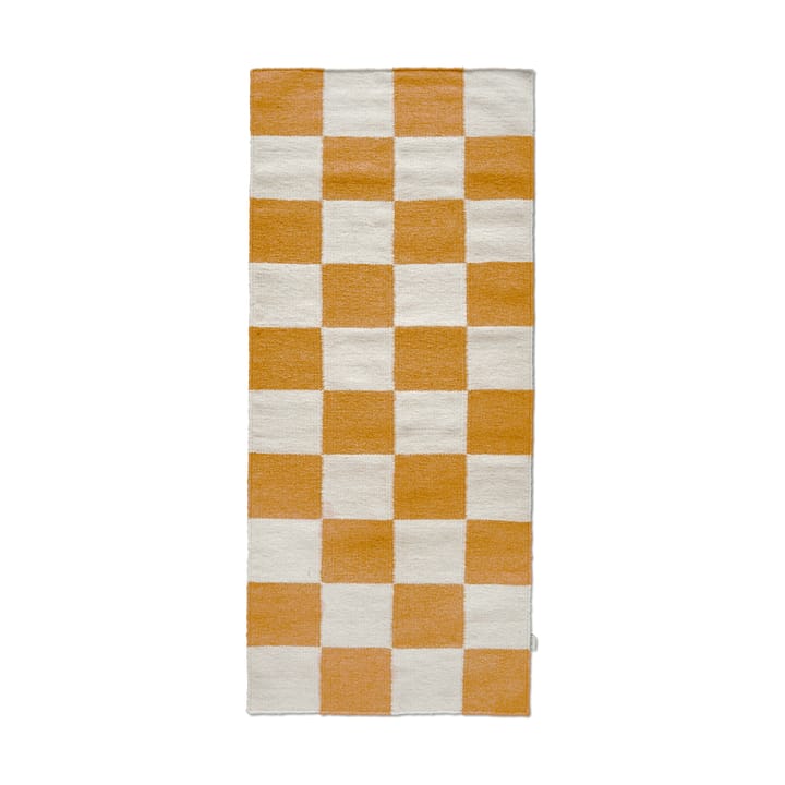 Squares løber - White-yellow, 80x200 cm - Classic Collection
