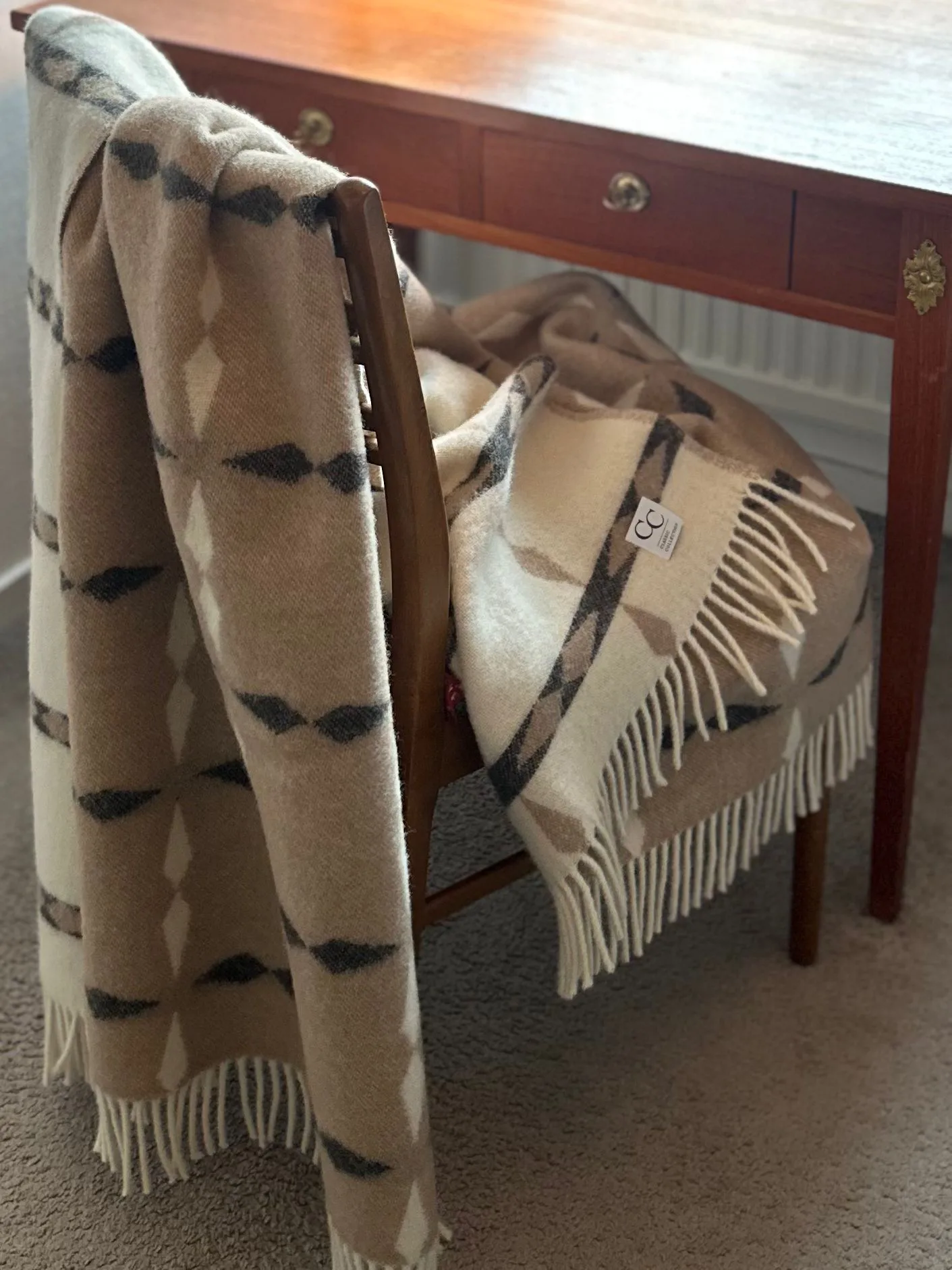 Tile plaid 130x180 cm, Beige Classic Collection