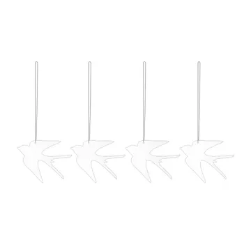 Easter Deco fugl påskeophæng 4-pak - White - Cooee Design