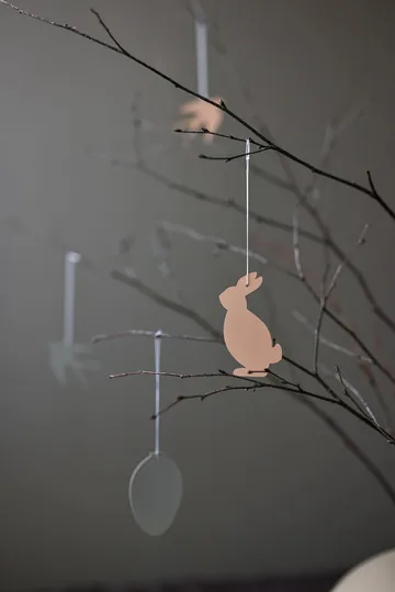 Easter Deco hare påskeophæng 4-pak - Cafe au lait - Cooee Design