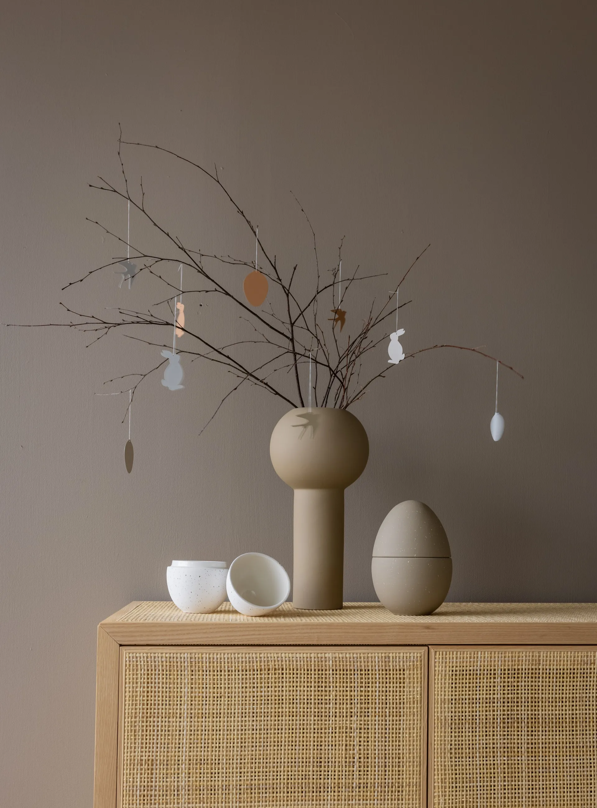 Easter Deco hare påskeophæng 4-pak, Cafe au lait Cooee Design