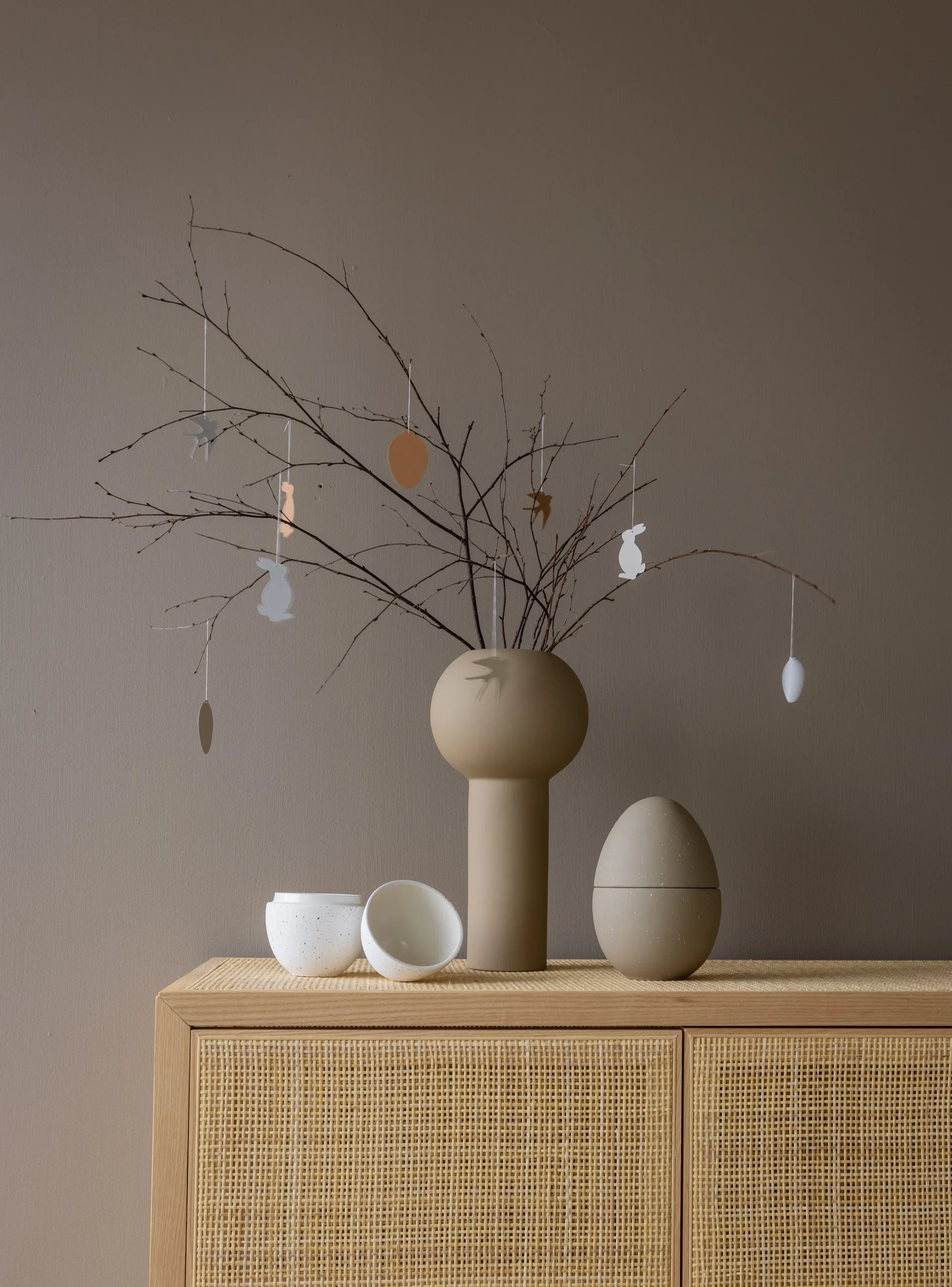 Easter Deco hare påskeophæng 4-pak, Sand Cooee Design