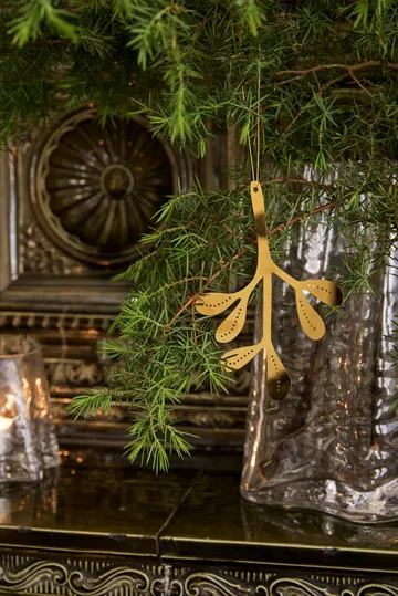 Mistletoe juleophæng 2-pak - Messing, 12 cm - Cooee Design
