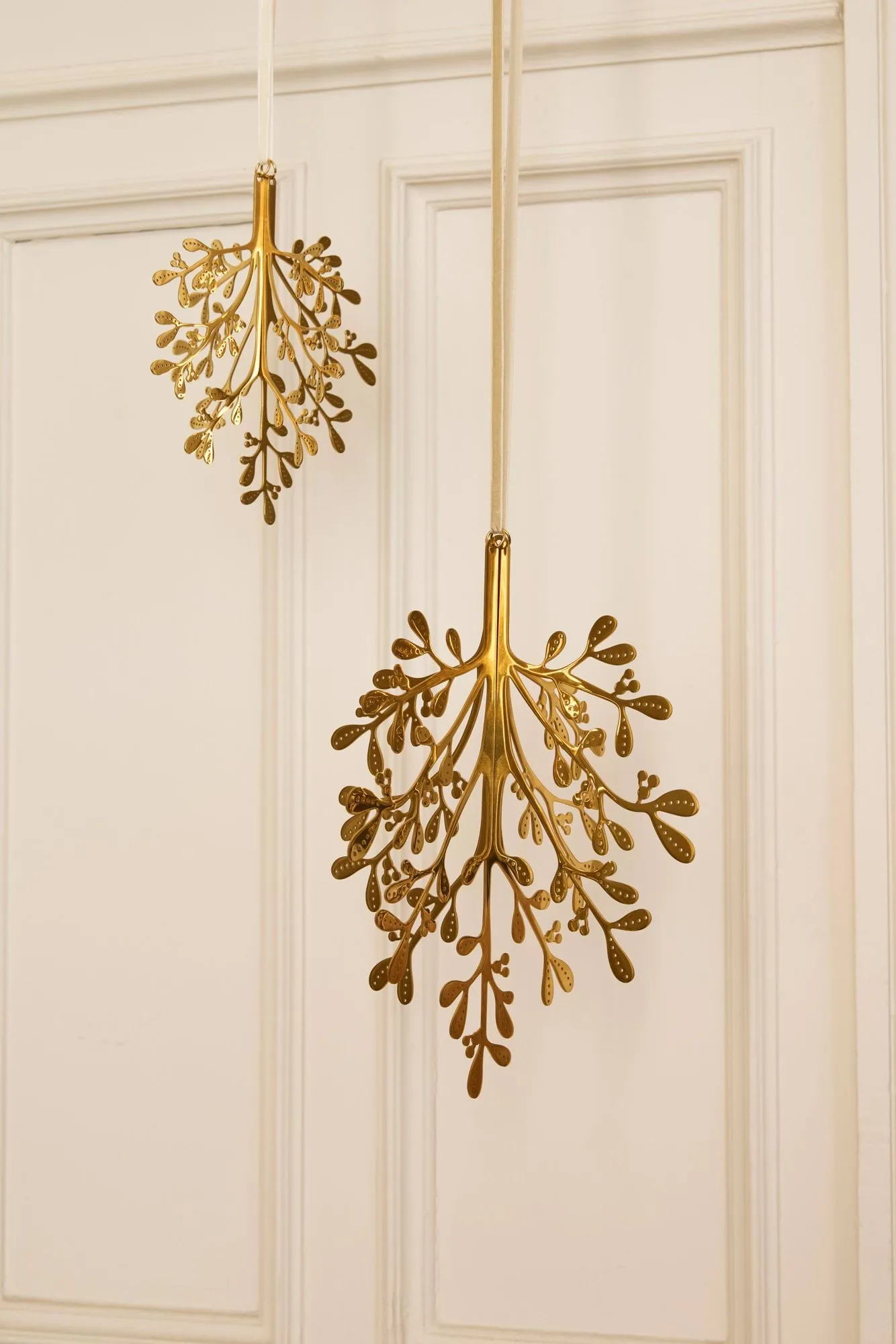 Mistletoe juleophæng 2-pak, Messing 20 cm Cooee Design