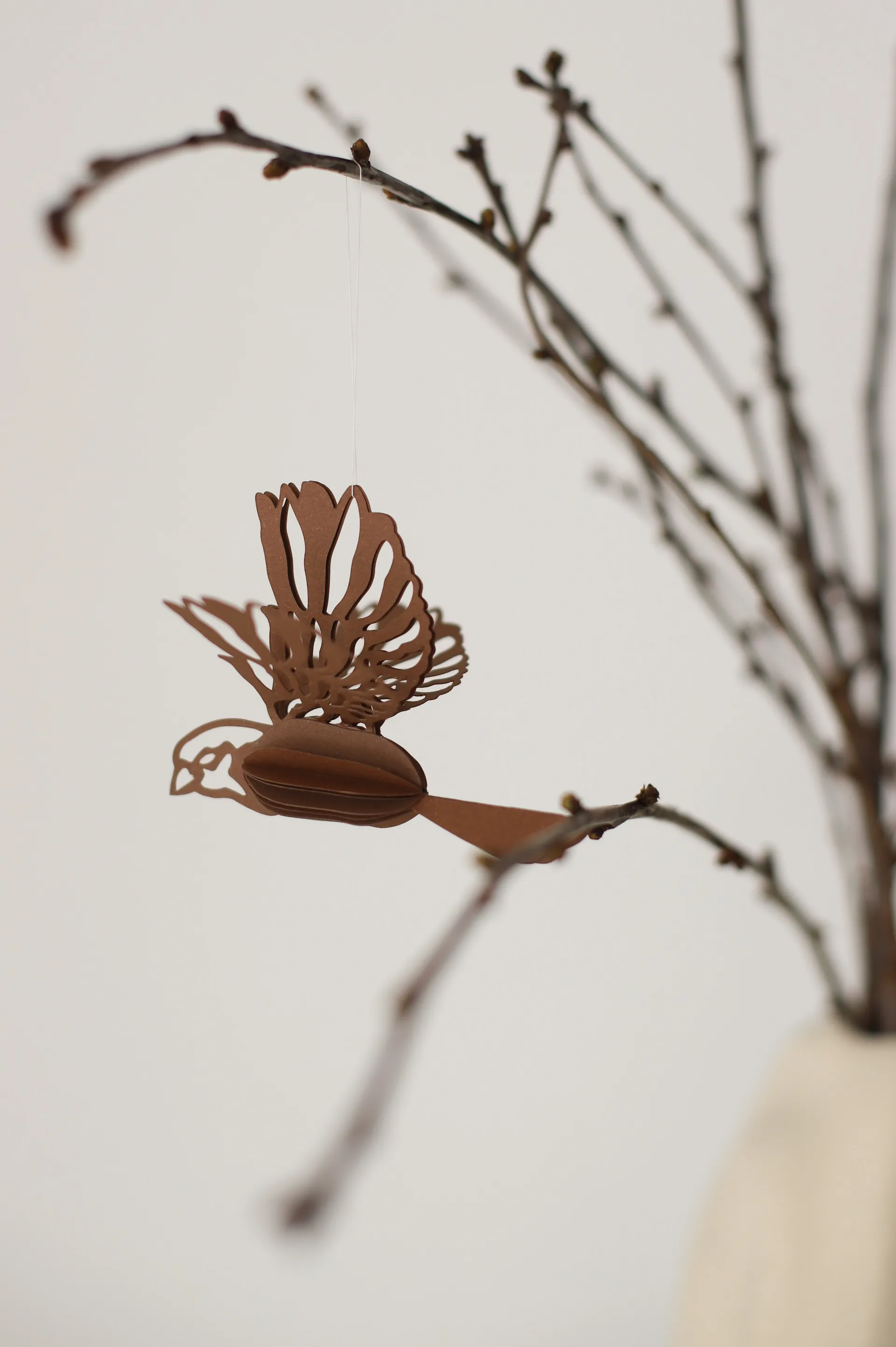 Paper bird dekorationsophæng 2 stk, Coffee Cooee Design