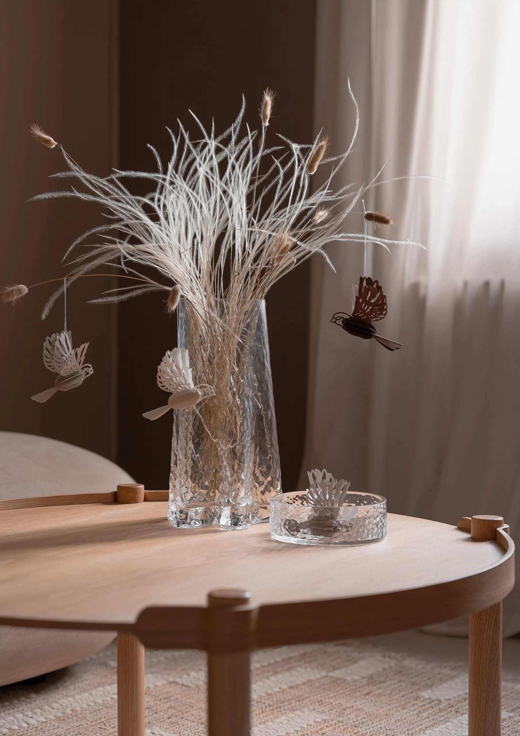 Paper bird dekorationsophæng 2 stk, Coffee Cooee Design