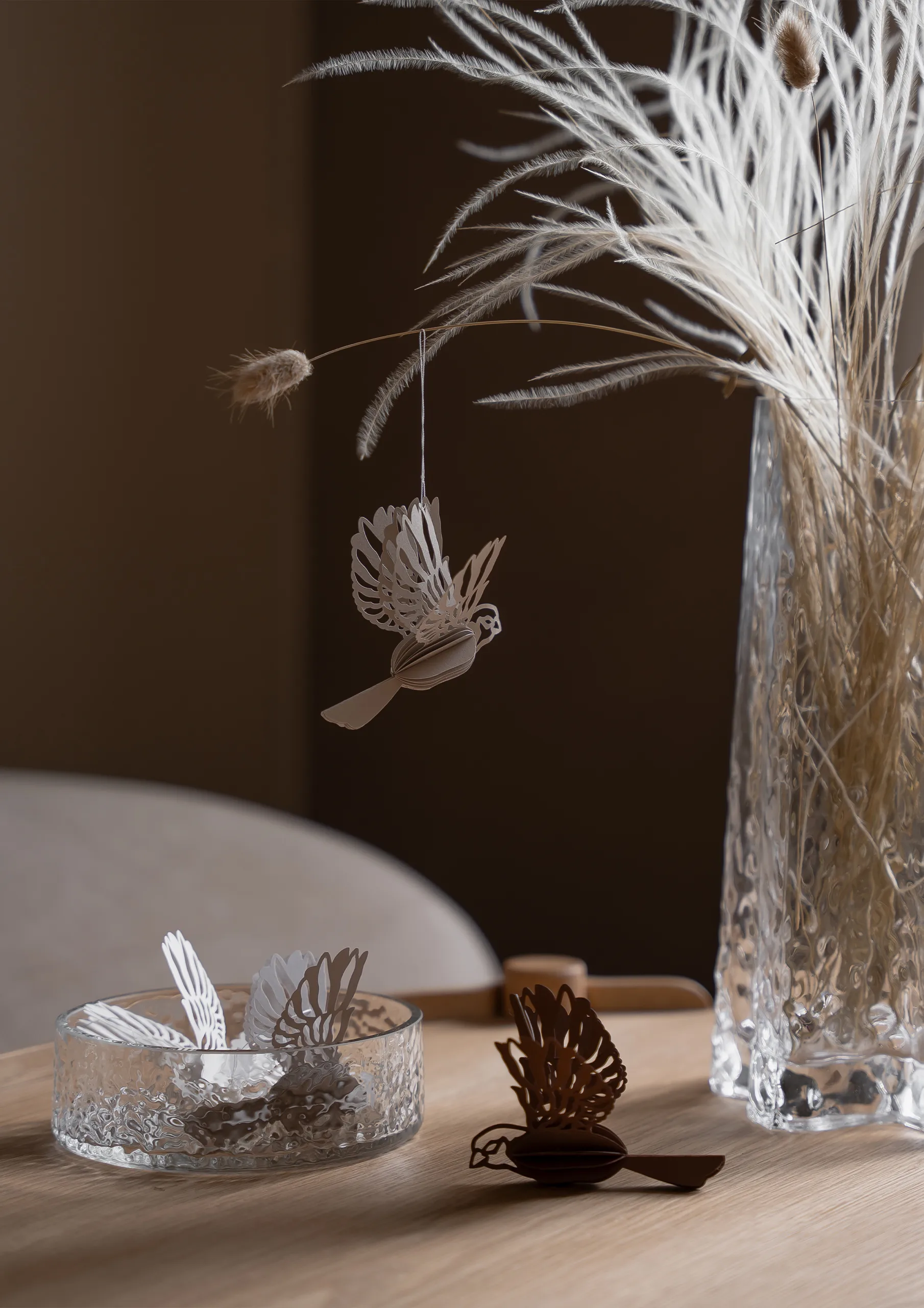 Paper bird dekorationsophæng 2 stk, Sand Cooee Design