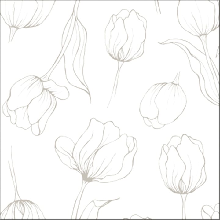 Tulipa servietter 16x16 cm - White - Cooee Design