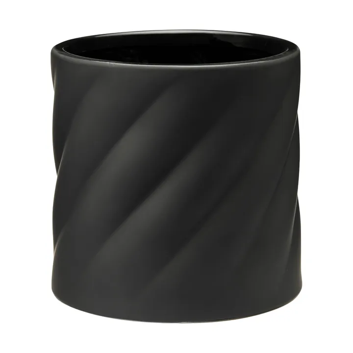 Twist blomsterkrukke - Sort, medium Ø19 cm - Cooee Design