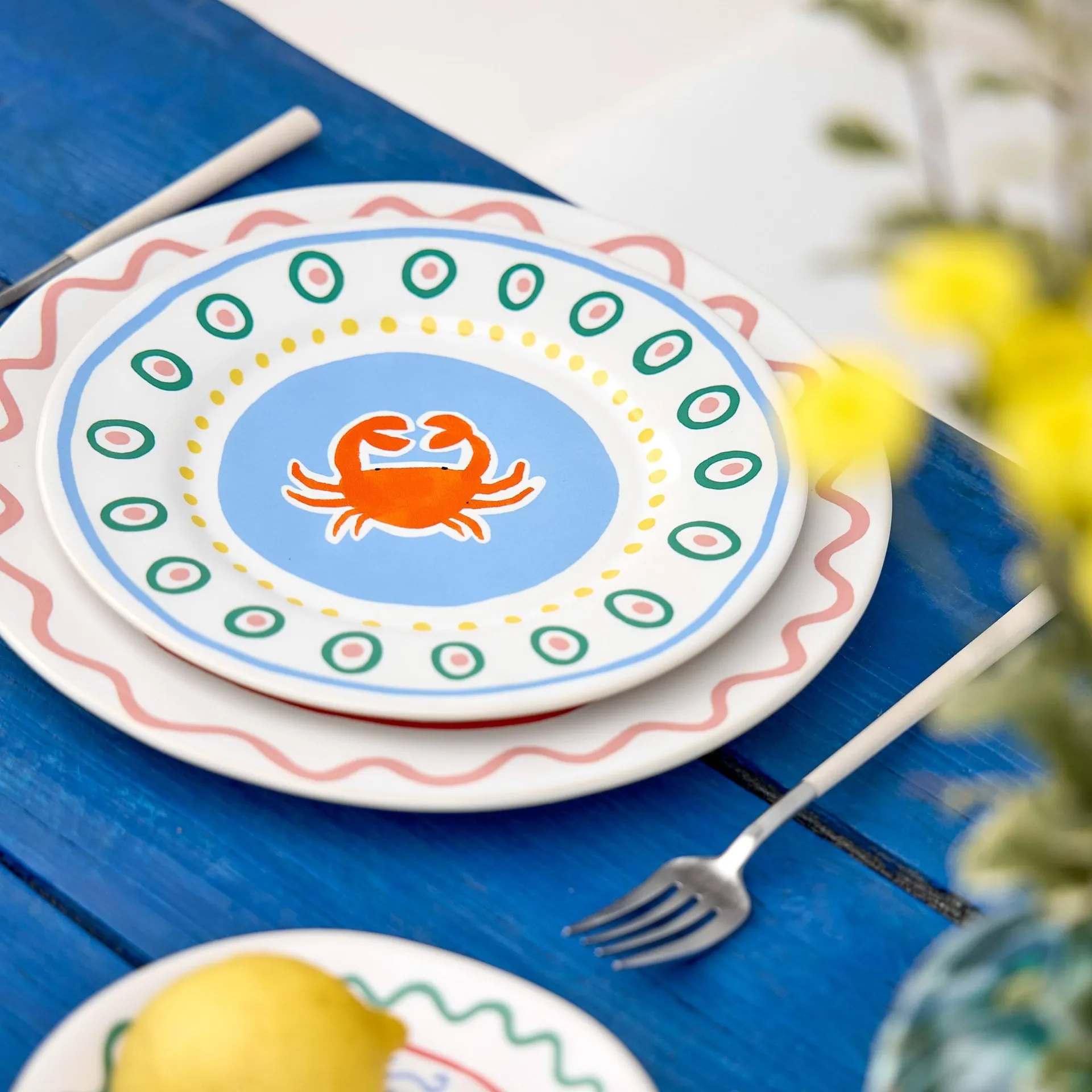 Summer Bliss desserttallerken, Crab, Ø22 cm Costa Nova