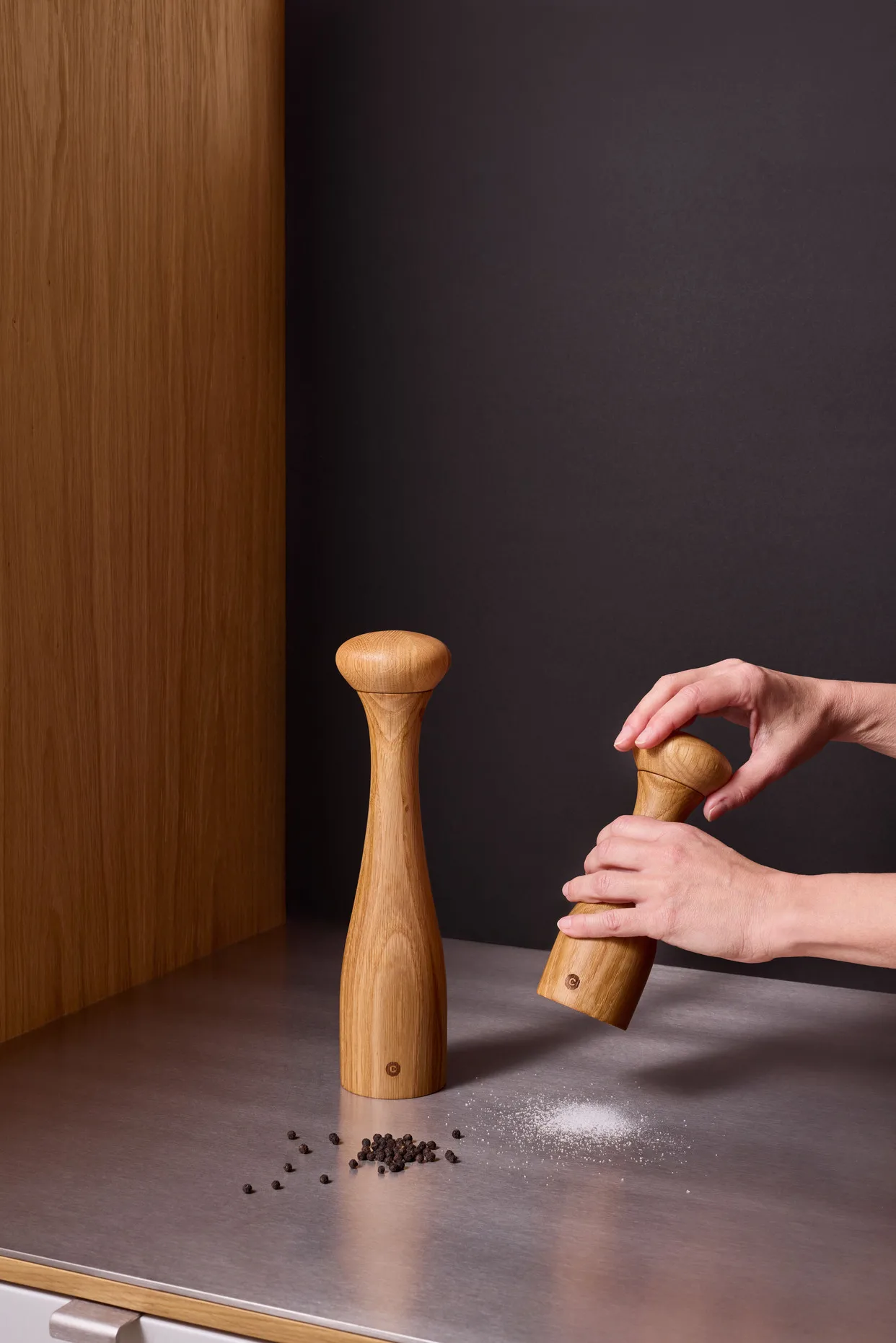 Lyon krydderikværn, Natural, FSC oak, 30 cm Crushgrind