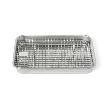 Culimat gastro fad med afkølingsrist - Rustfrit stål, 18x14x2,5 cm - Culimat