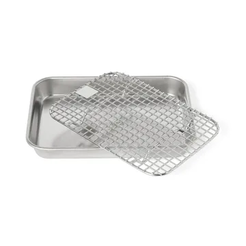 Culimat gastro fad med afkølingsrist - Rustfrit stål, 18x14x2,5 cm - Culimat