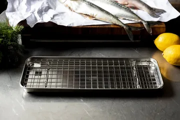 Culimat gastro fad med afkølingsrist - Rustfrit stål, 38x14x2,5 cm - Culimat