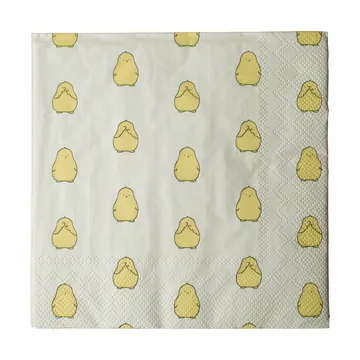 Chubby chicken papirserviet 20-pak - Yellow, 33x33 cm - DBKD