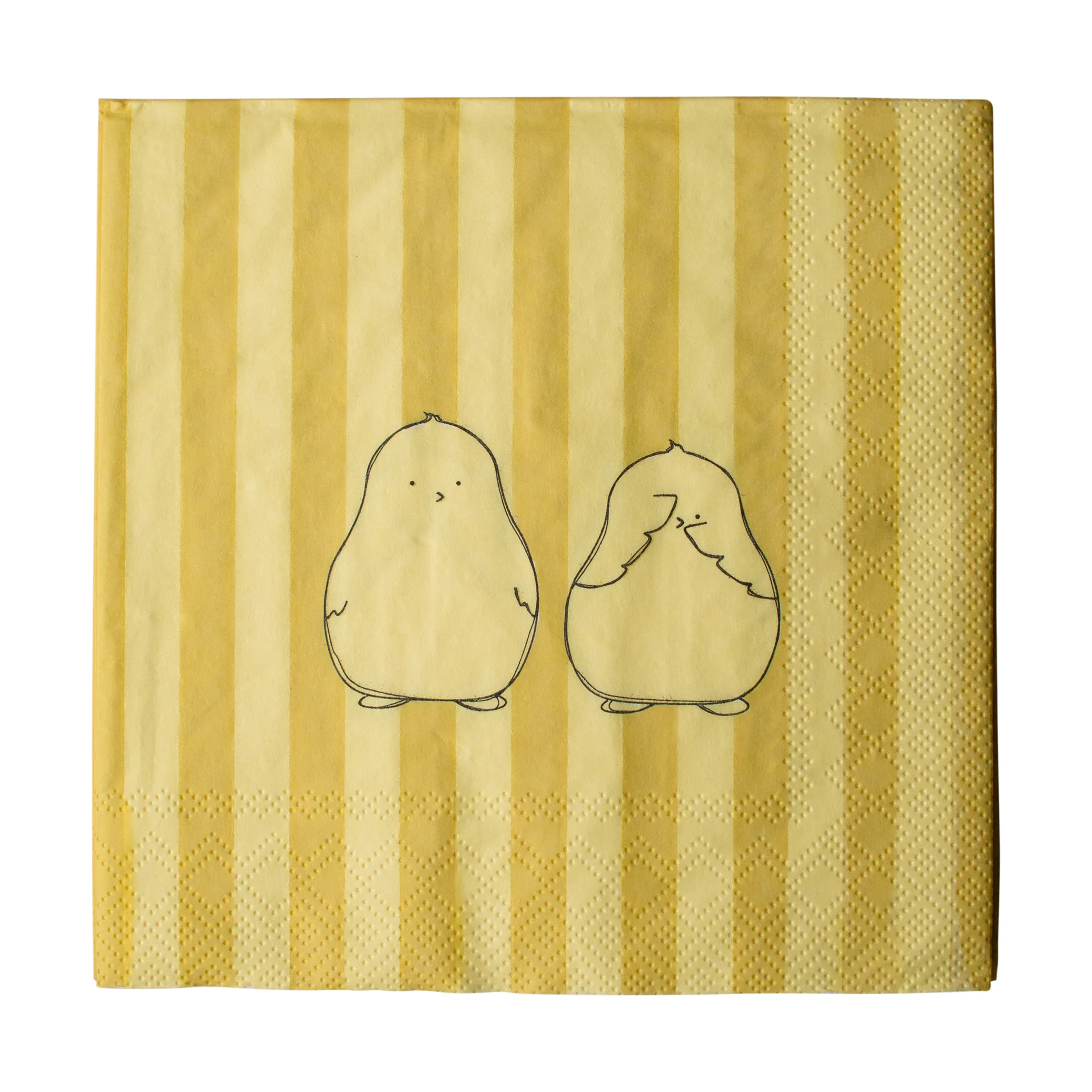 Chubby chicken stripe papirserviet 20-pak, Creme, 33x33 cm DBKD