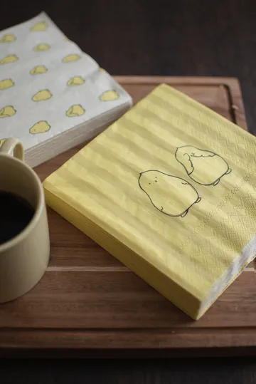 Chubby chicken stripe papirserviet 20-pak - Creme, 33x33 cm - DBKD