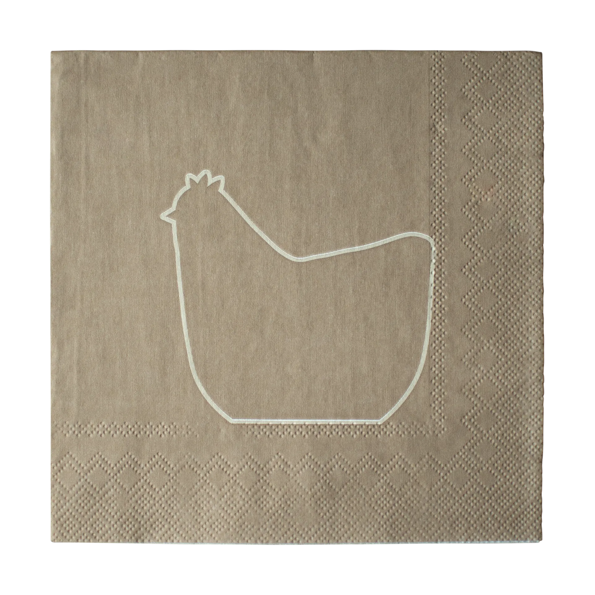 Happy hen papirserviet 33x33 cm, Brown DBKD