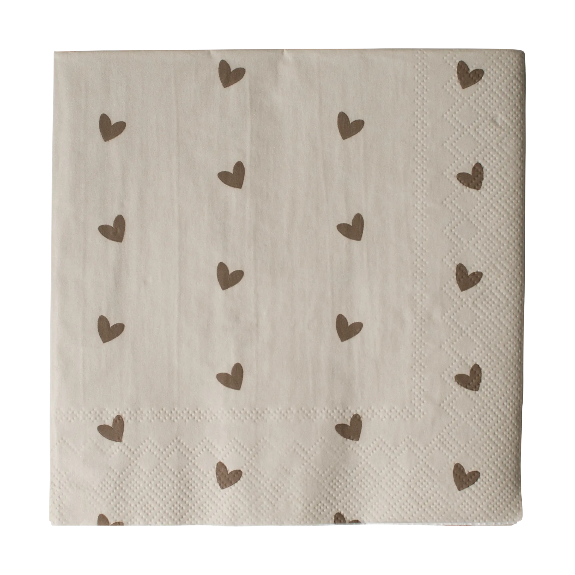 Heart pappersserviet 33x33 cm 20-pak, Brown-beige DBKD