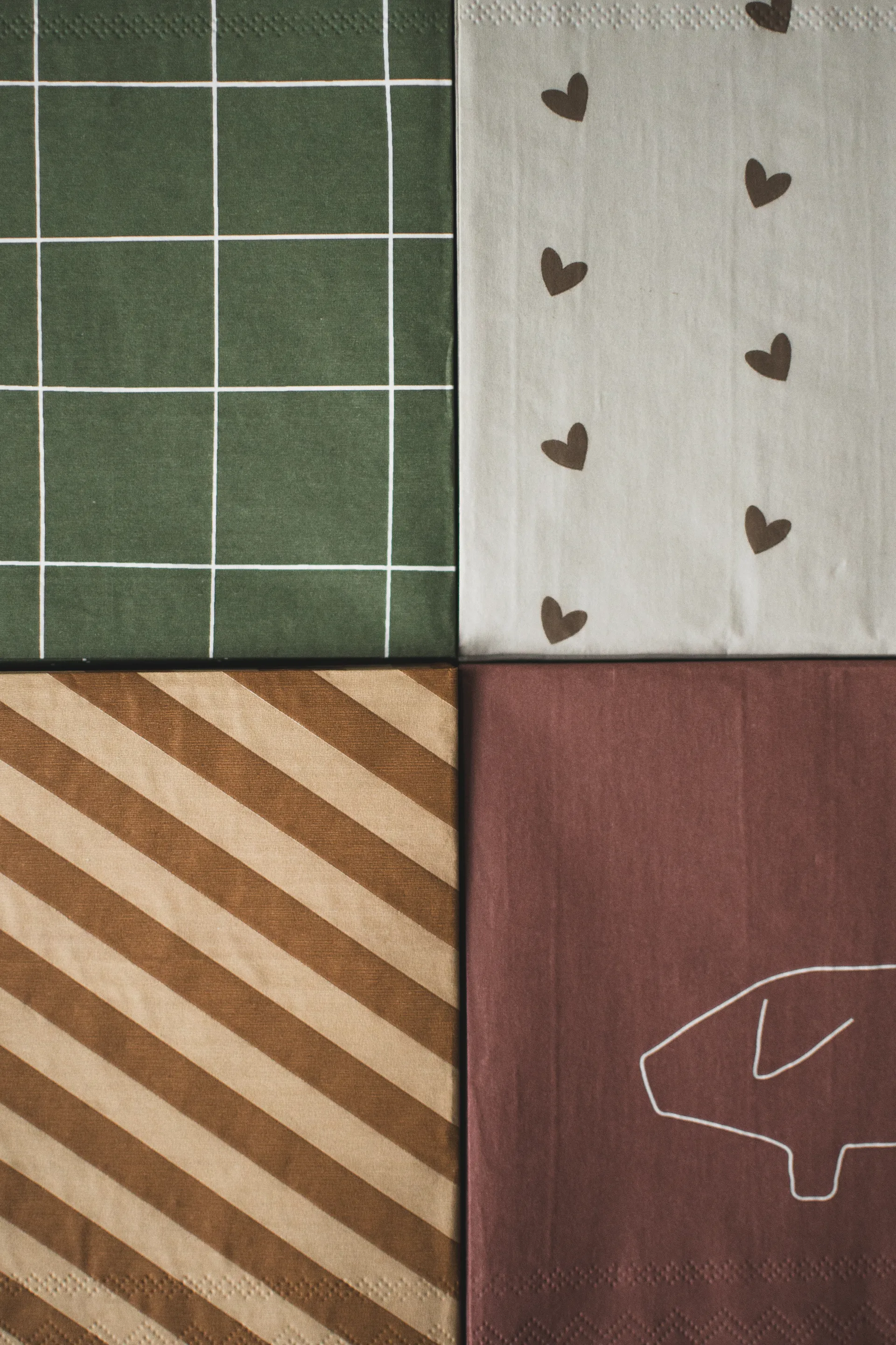 Heart pappersserviet 33x33 cm 20-pak, Brown-beige DBKD