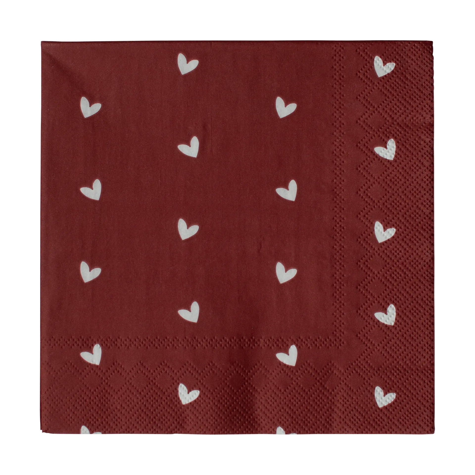 DBKD Heart pappersserviet 33x33 cm 20-pak Dark red