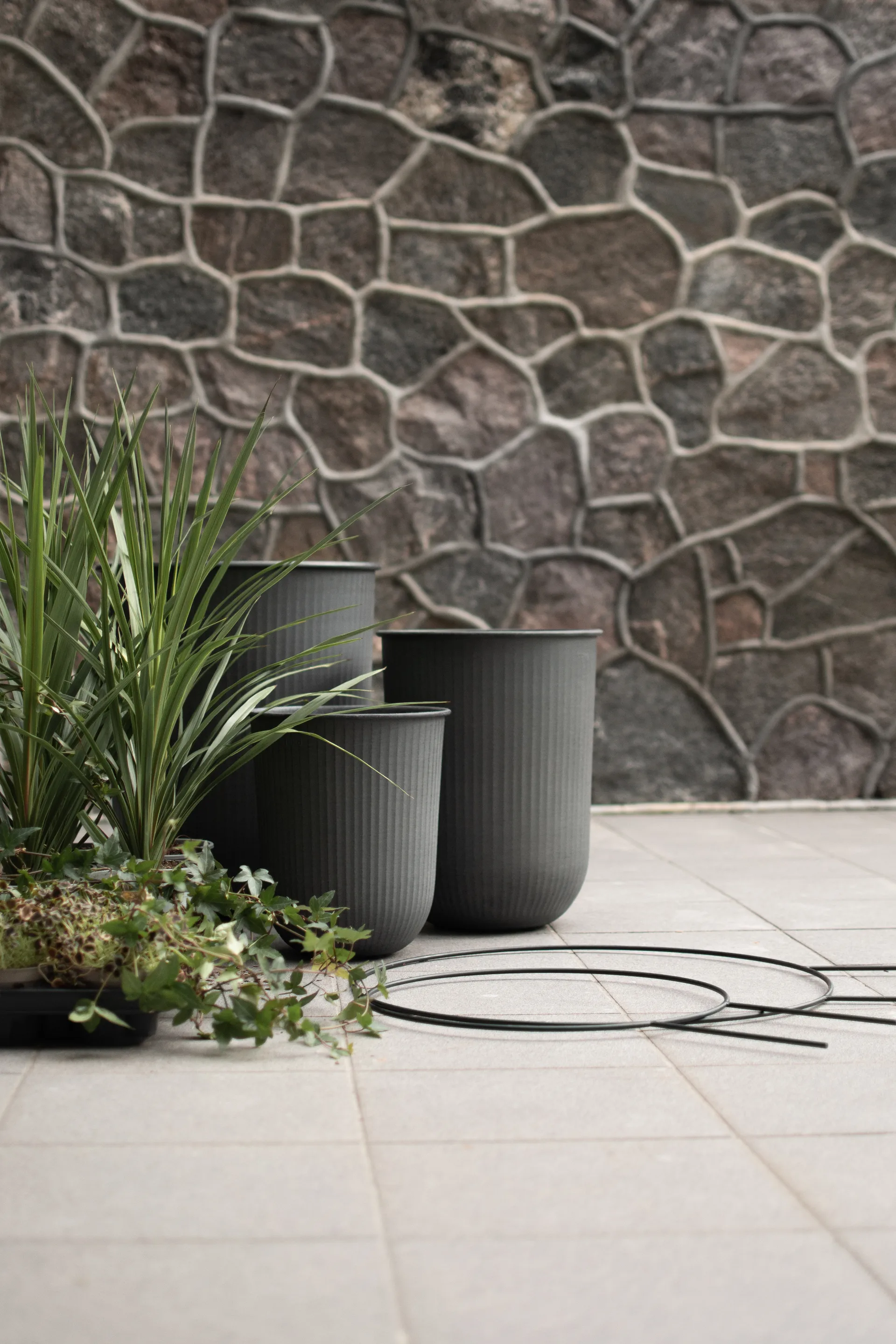 Out stripe krukke 3 dele, Black DBKD