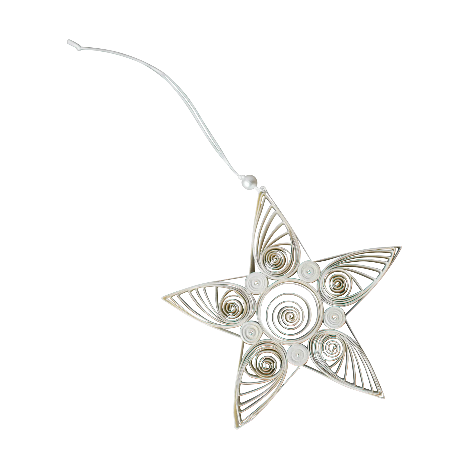 Paper star juleophæng 10,5 cm, White DBKD