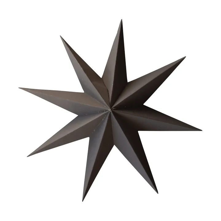 Paper winter star dekoration ophæng - Brown, large, Ø19 cm - DBKD