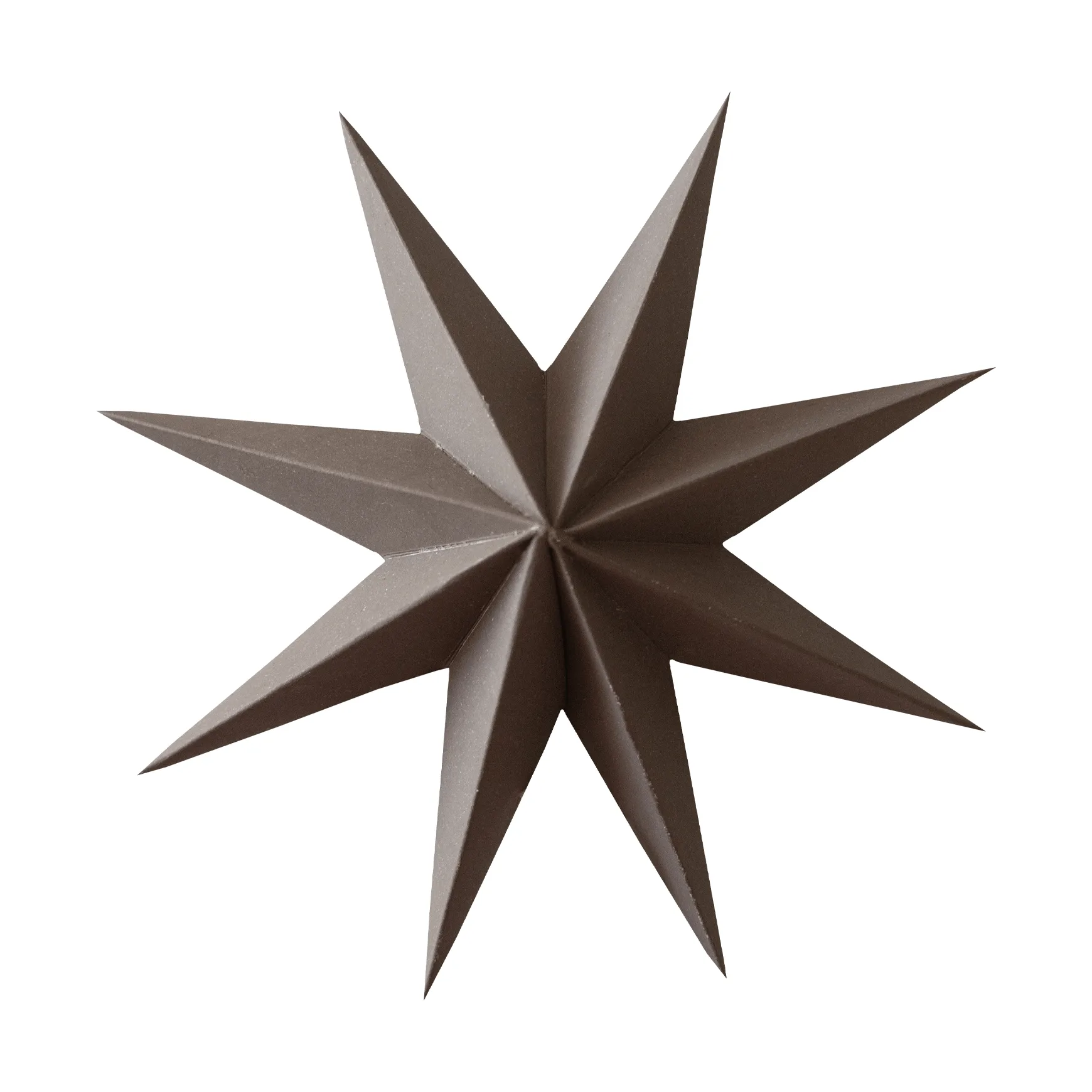 DBKD Paper winter star dekoration ophæng Brown, medium, Ø14 cm