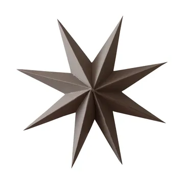 Paper winter star dekoration ophæng - Brown, medium, Ø14 cm - DBKD