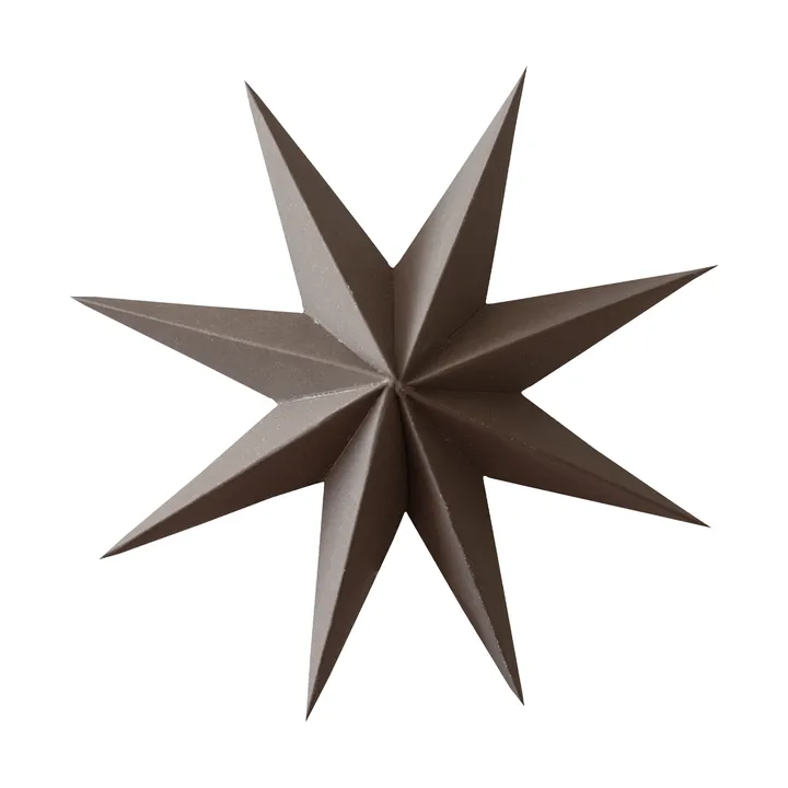 Paper winter star dekoration ophæng - Brown, medium, Ø14 cm - DBKD