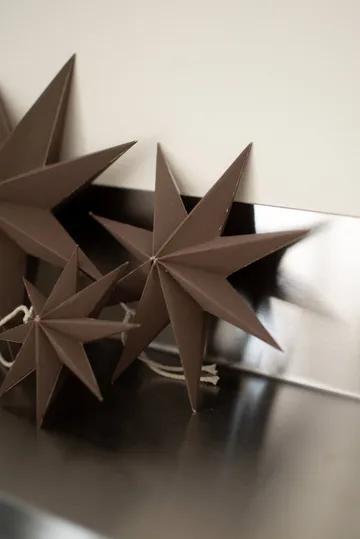 Paper winter star dekoration ophæng - Brown, medium, Ø14 cm - DBKD