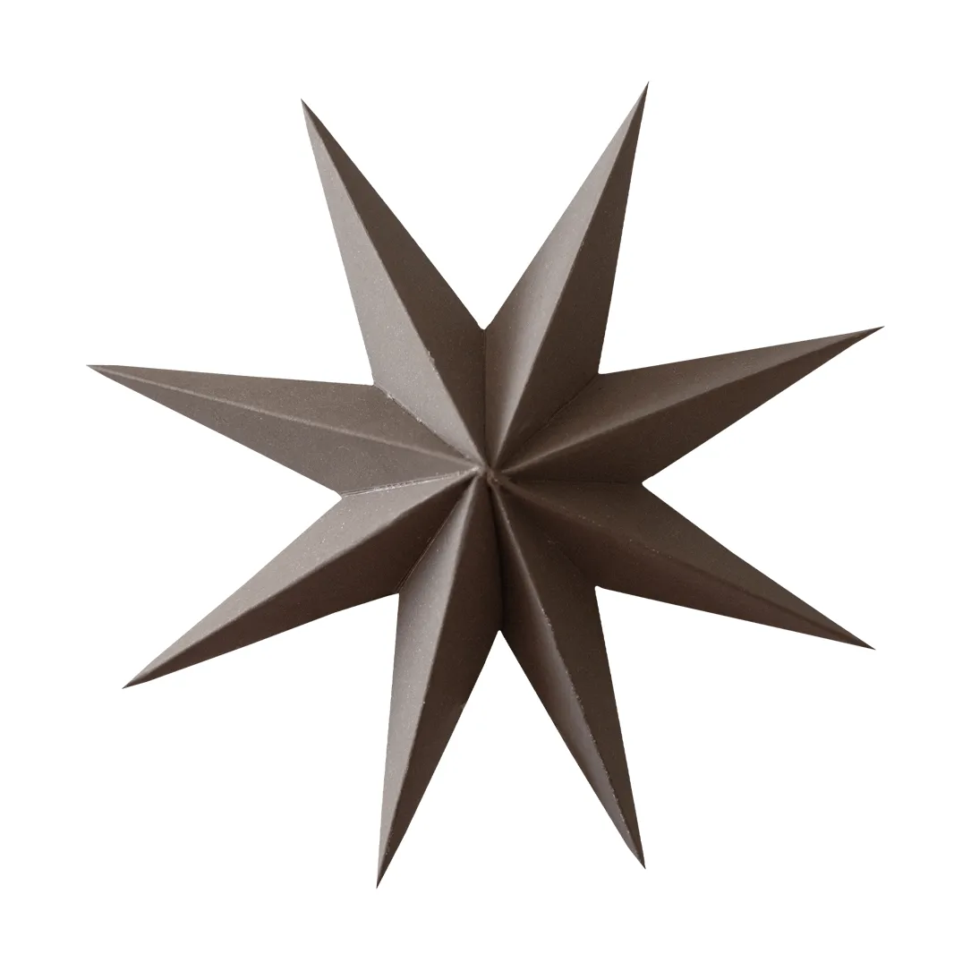 DBKD Paper winter star dekoration ophæng Brown, small, Ø9 cm