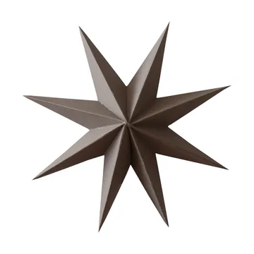 Paper winter star dekoration ophæng - Brown, small, Ø9 cm - DBKD
