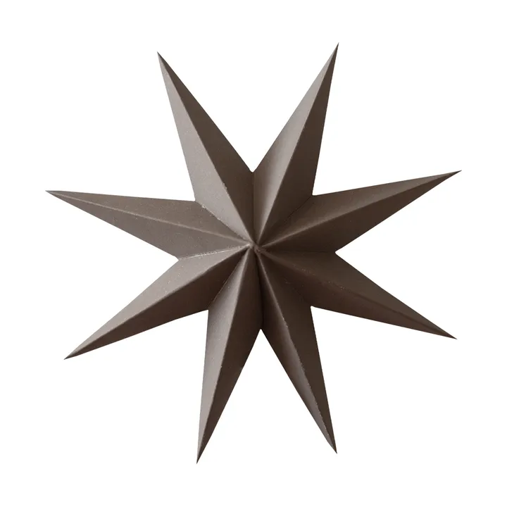 Paper winter star dekoration ophæng - Brown, small, Ø9 cm - DBKD