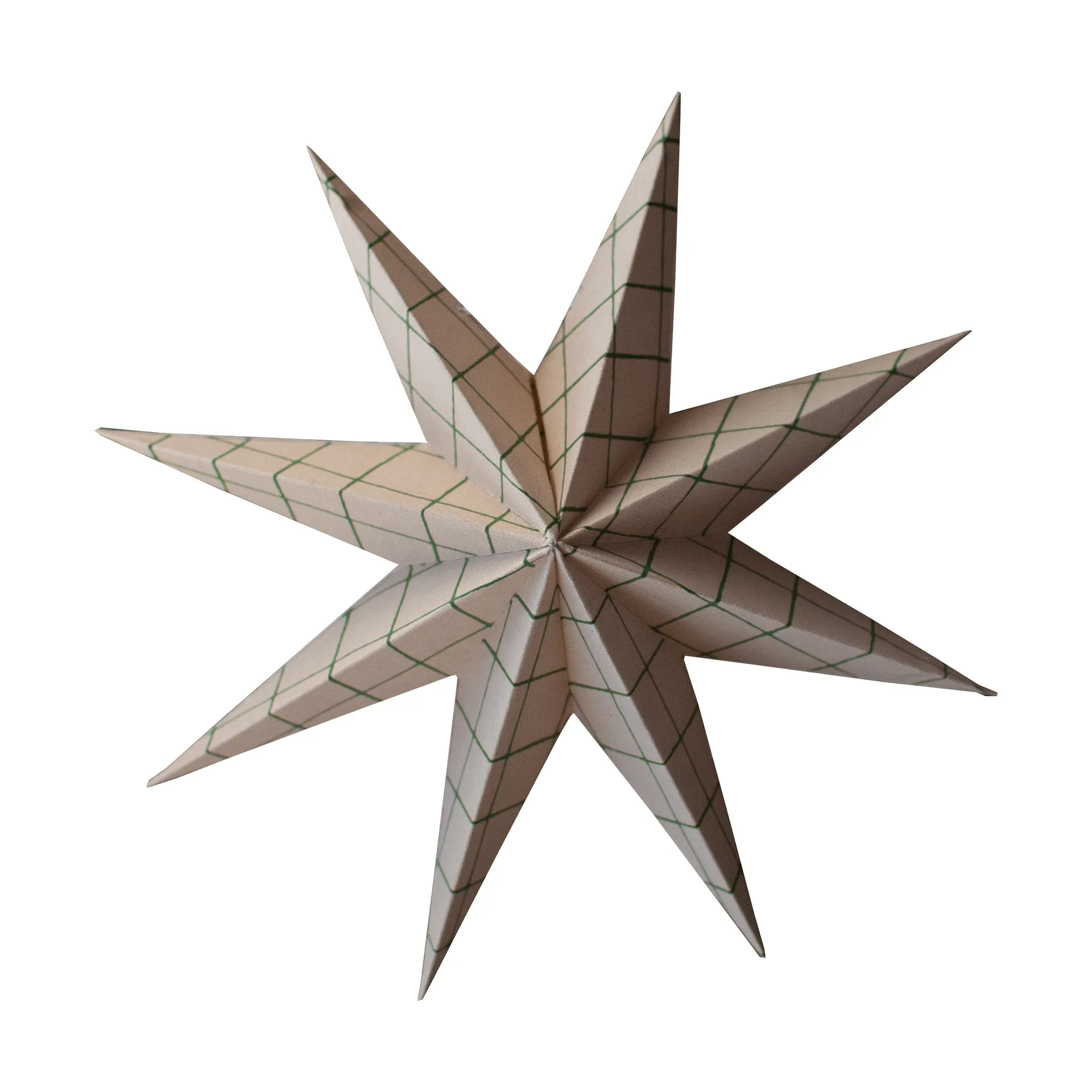 DBKD Paper winter star dekoration ophæng Square sand, large, Ø19 cm