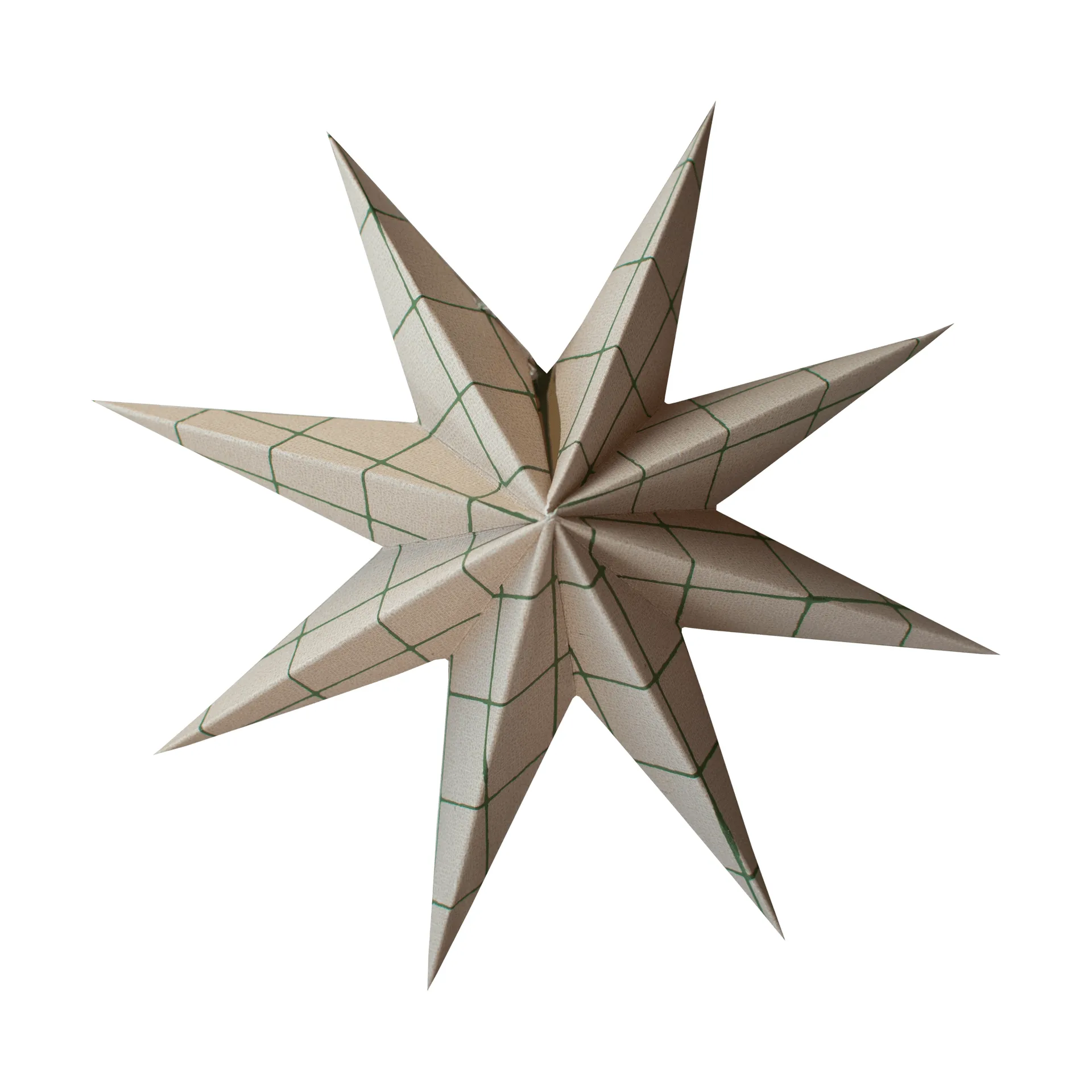 DBKD Paper winter star dekoration ophæng Square sand, medium, Ø14 cm