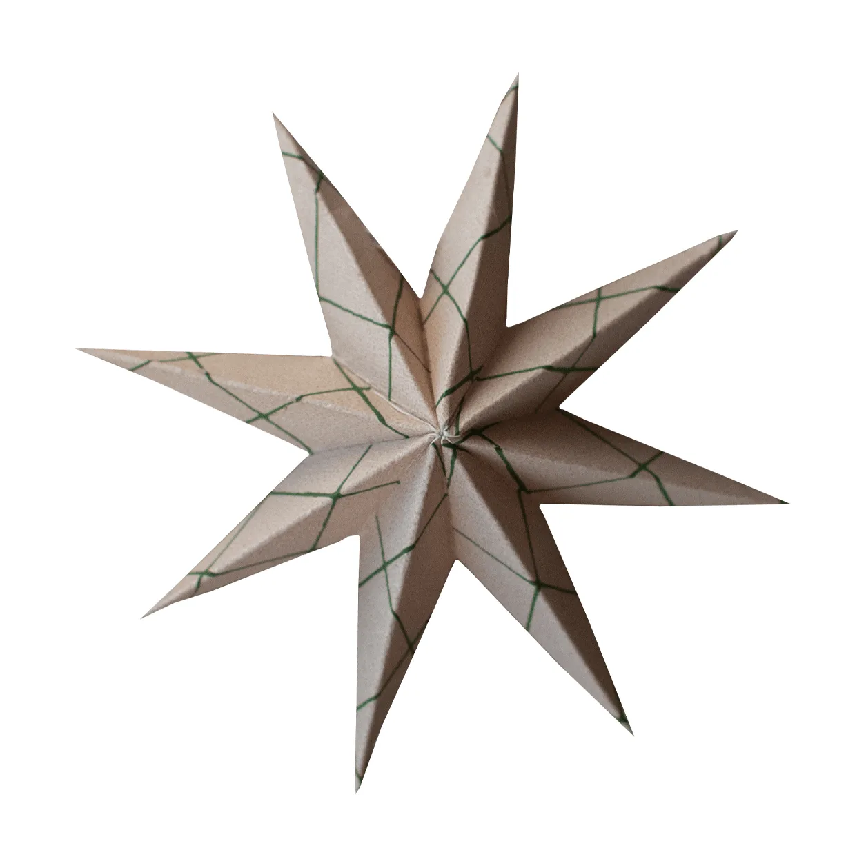 DBKD Paper winter star dekoration ophæng Square sand, small, Ø9 cm