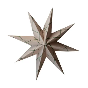 Paper winter star dekoration ophæng - Square sand, small, Ø9 cm - DBKD
