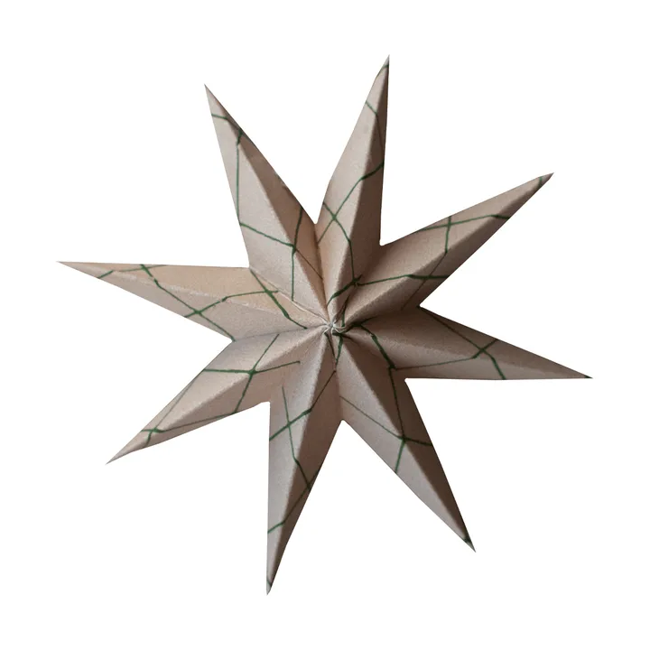 Paper winter star dekoration ophæng - Square sand, small, Ø9 cm - DBKD