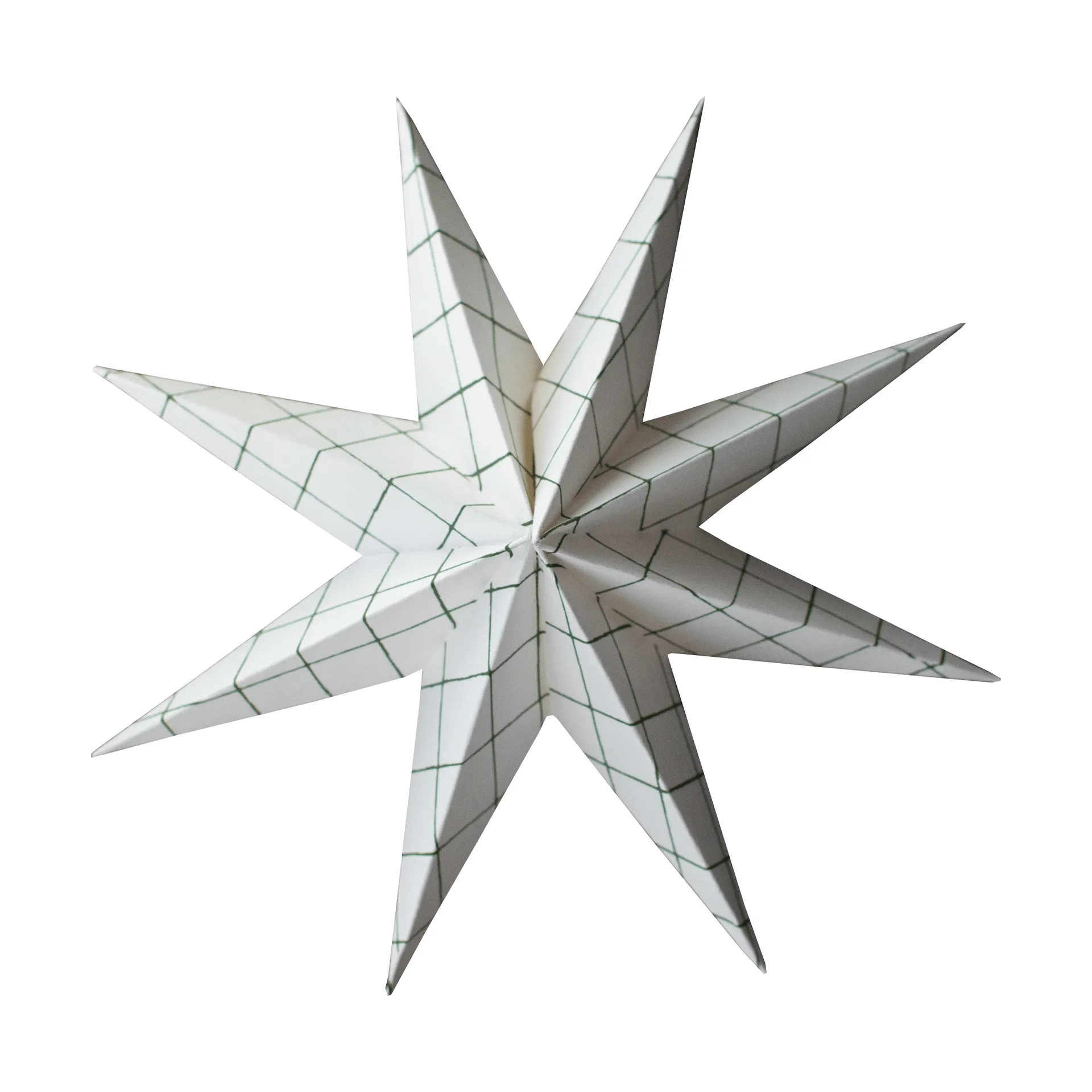 DBKD Paper winter star dekoration ophæng Square white, large, Ø19 cm