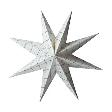 Paper winter star dekoration ophæng - Square white, large, Ø19 cm - DBKD