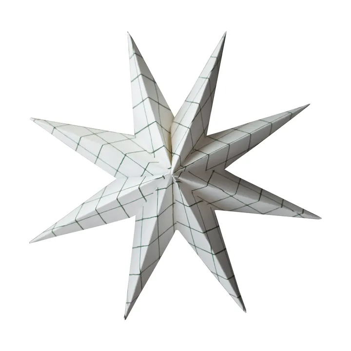 Paper winter star dekoration ophæng - Square white, large, Ø19 cm - DBKD