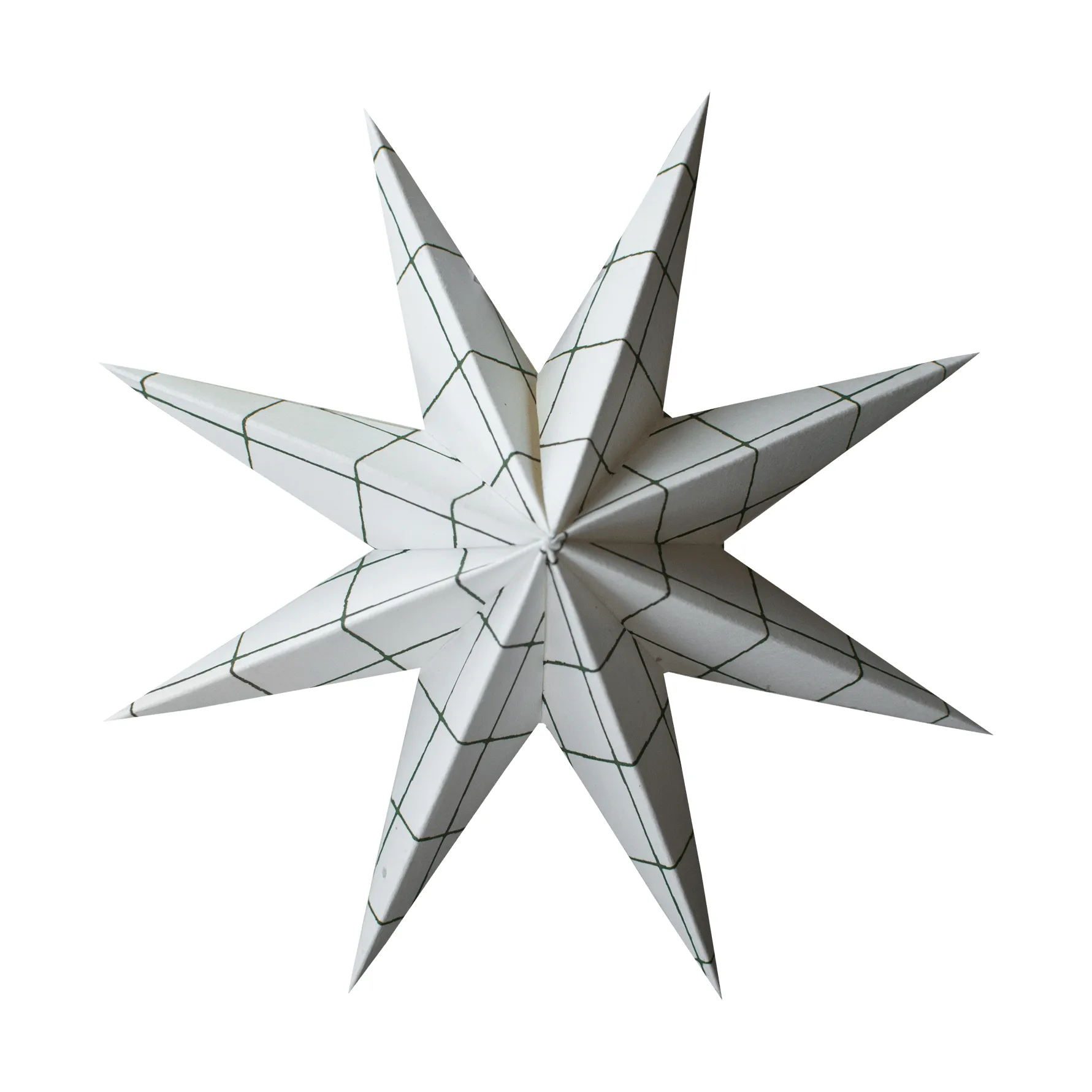 DBKD Paper winter star dekoration ophæng Square white, medium, Ø14 cm