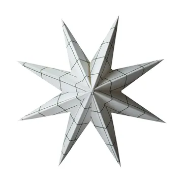 Paper winter star dekoration ophæng - Square white, medium, Ø14 cm - DBKD