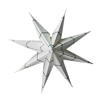 Paper winter star dekoration ophæng - Square white, small, Ø9 cm - DBKD