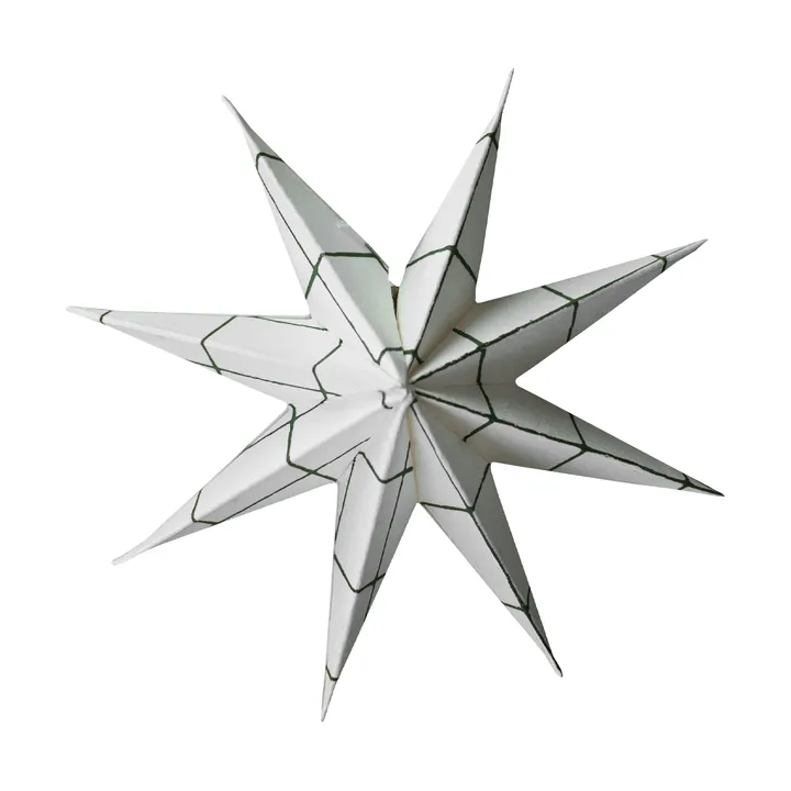 Paper winter star dekoration ophæng - Square white, small, Ø9 cm - DBKD